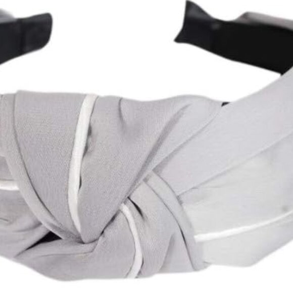 NWT Leah Piped Top Knot Gray Headband - Picture 3 of 5